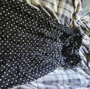 Black polka dot dress with bow tie front